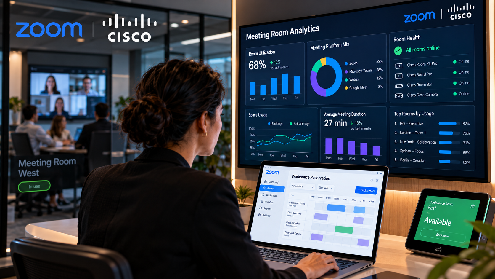 Zoom Rooms on Cisco Hits a Delay & Room Data Battle Heats Up